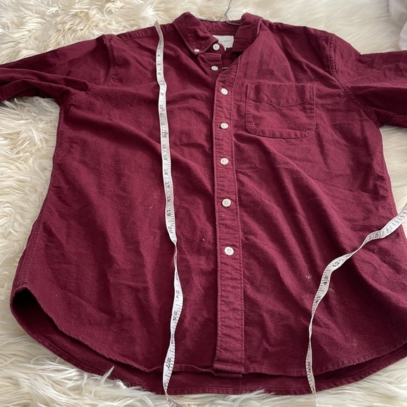 American Eagle outfitters burgundy red collared button up button down shirt sz S - Picture 16 of 17